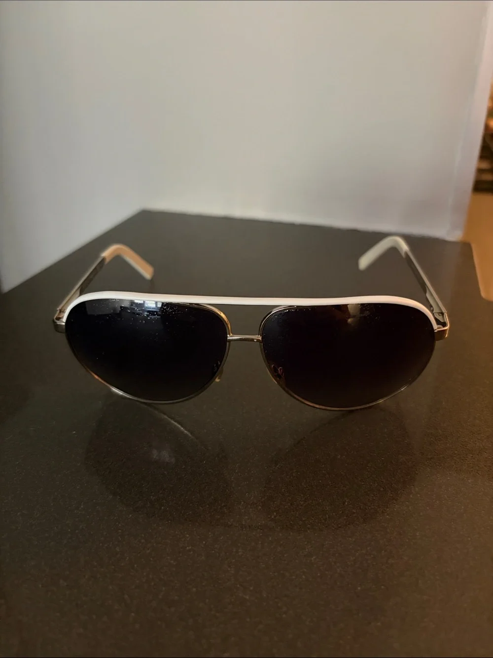 Gucci white Aviator Sunglasses